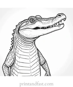 alligator coloring page watercolor