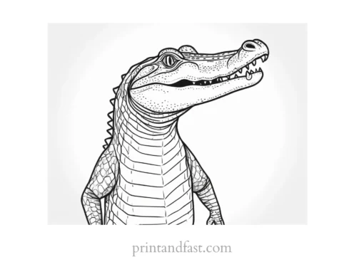 alligator coloring page watercolor