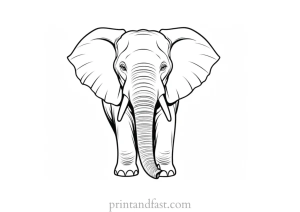 angry elephant coloring page