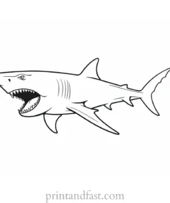 angry shark coloring page