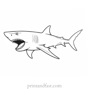 angry shark coloring page