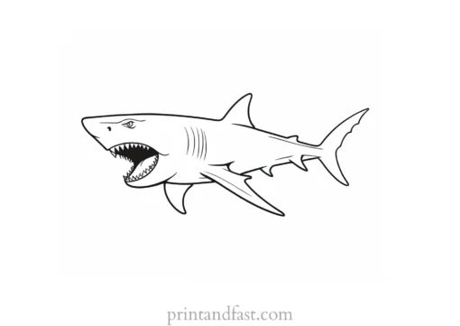 angry shark coloring page