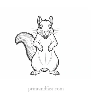 angry squirrel coloring page