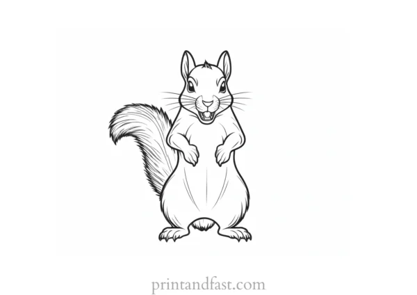 angry squirrel coloring page