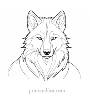 anime wolf coloring page