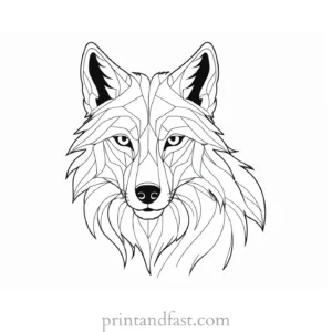 anime wolf coloring sheet