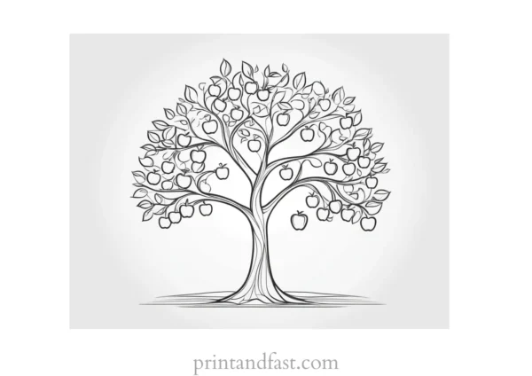 apple coloring page apple tree