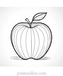 apple coloring page black and white