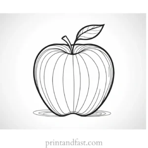 apple coloring page black and white