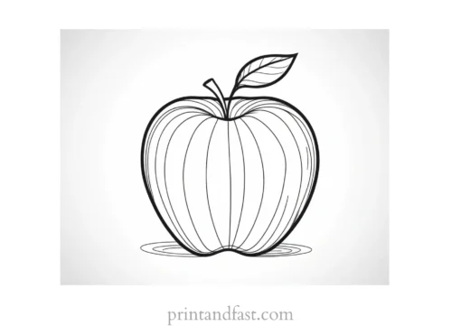 apple coloring page black and white