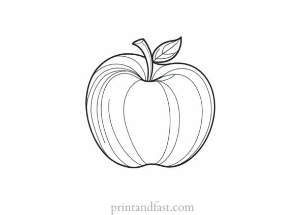 apple coloring page cartoon