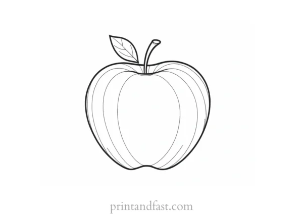 apple coloring page cute