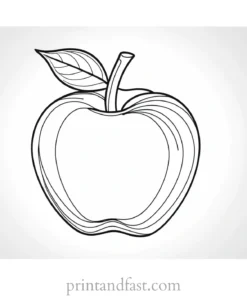 apple coloring page detailed