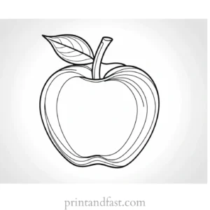 apple coloring page detailed