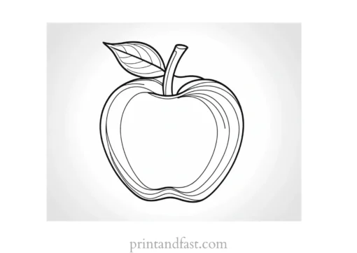 apple coloring page detailed