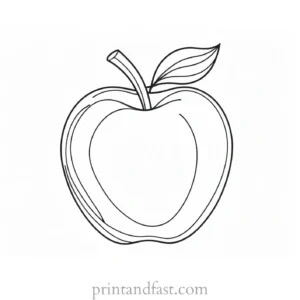 apple coloring page easy