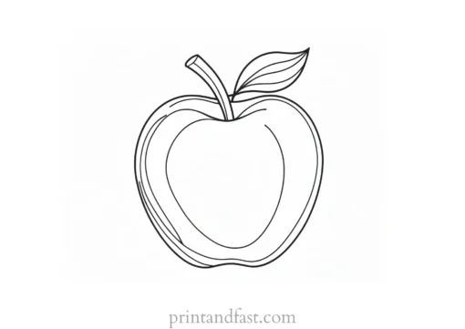 apple coloring page easy