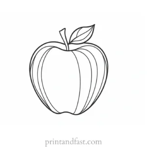 apple coloring page for kids