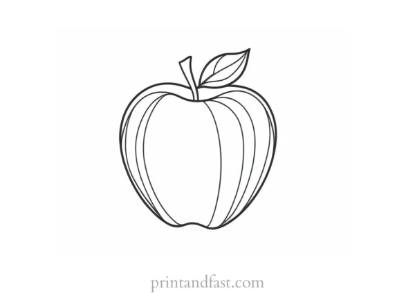 apple coloring page for kids