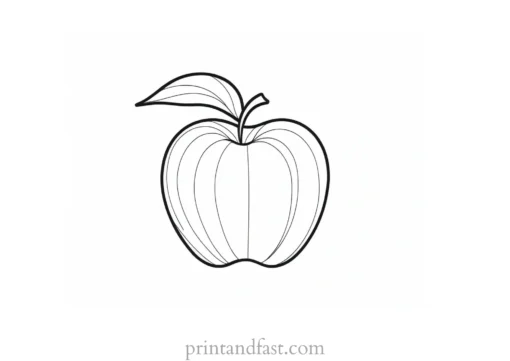 apple coloring page leaf