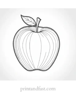 apple coloring page outline