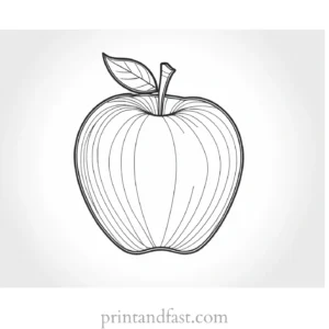 apple coloring page outline