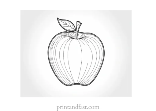 apple coloring page outline