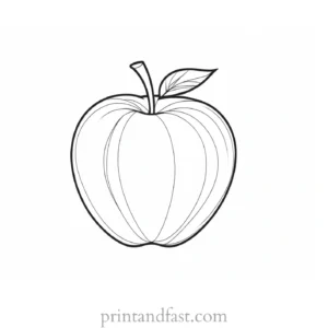 apple coloring page simple