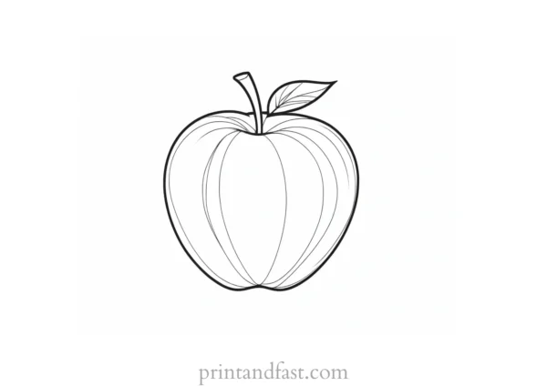 apple coloring page simple