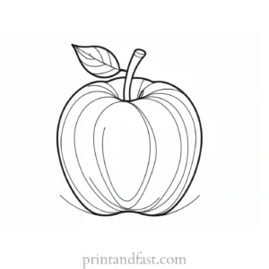 apple coloring page template