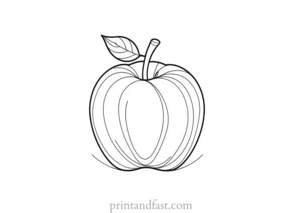 apple coloring page template