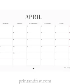 april 2024 calendar printable