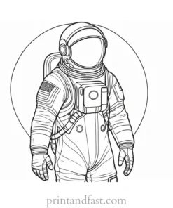 astronaut coloring page activity