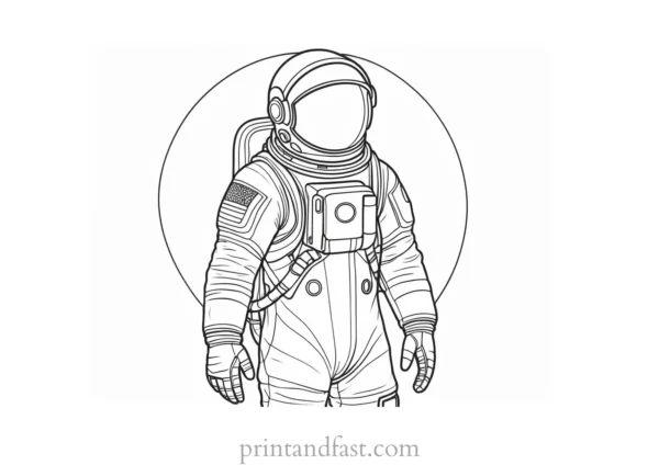 astronaut coloring page activity