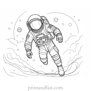 astronaut coloring page adventure