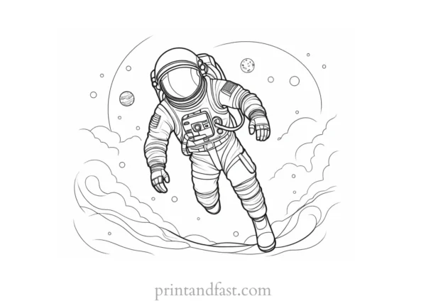 astronaut coloring page adventure