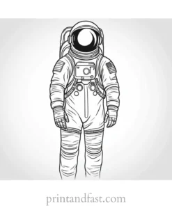 astronaut coloring page cartoon