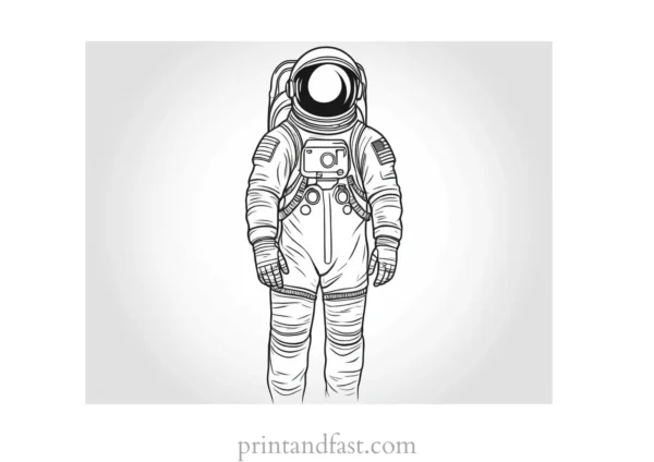 astronaut coloring page cartoon