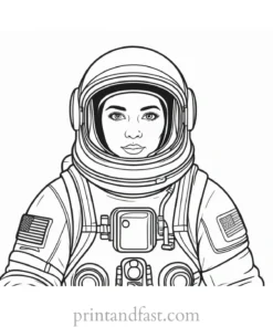 astronaut coloring page cute