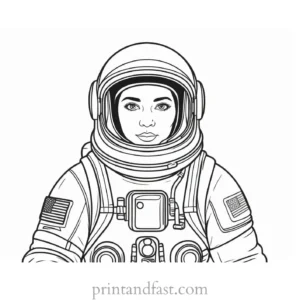 astronaut coloring page cute