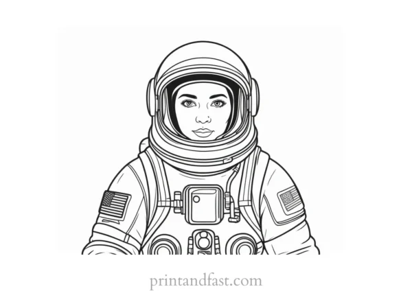 astronaut coloring page cute