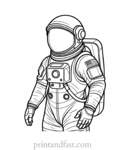 astronaut coloring page easy