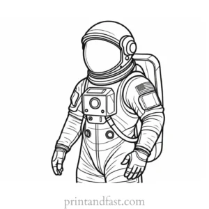 astronaut coloring page easy