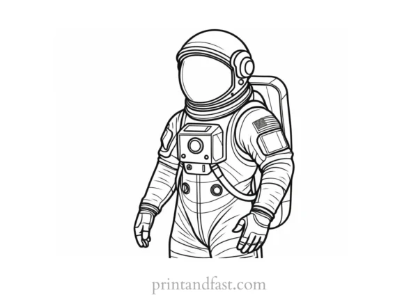 astronaut coloring page easy