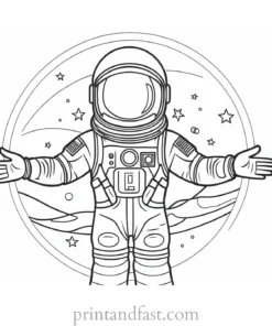 astronaut coloring page for kids