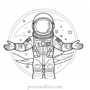 astronaut coloring page for kids