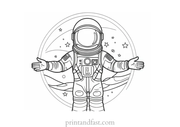 astronaut coloring page for kids