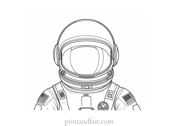 astronaut coloring page helmet