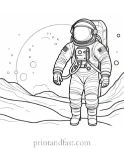 astronaut coloring page outline