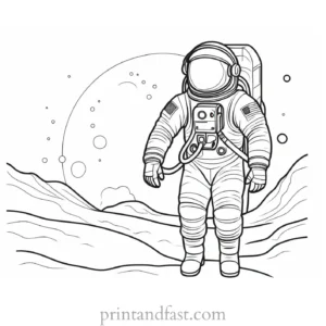 astronaut coloring page outline